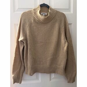Vigoss Women's High Neck Sweater in Tan